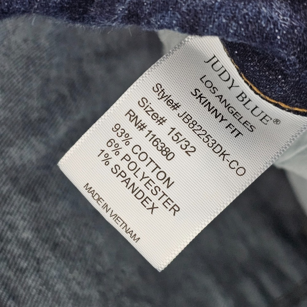 Judy Blue Jeans Womens 15/32 Faded Stretch Dark Wash Skinny Fit JB82253DK - Picture 9 of 10